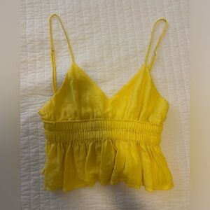 Yellow peplum top! Size small!